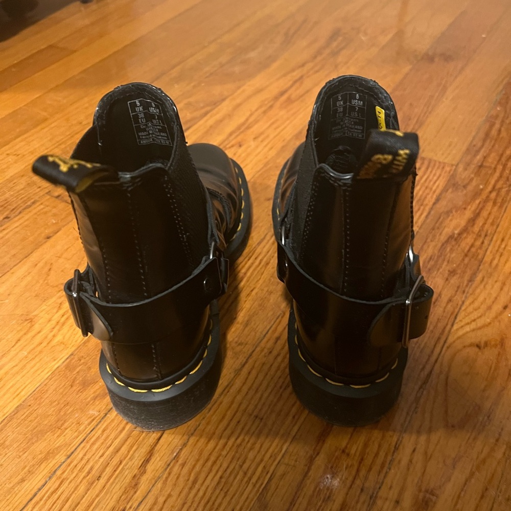 Black Leather Ankle Boots - Picture 5 of 5